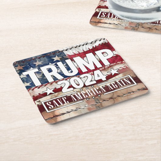 Trump, red Amerika opnieuw. Kartonnen Onderzetters (Schuin)