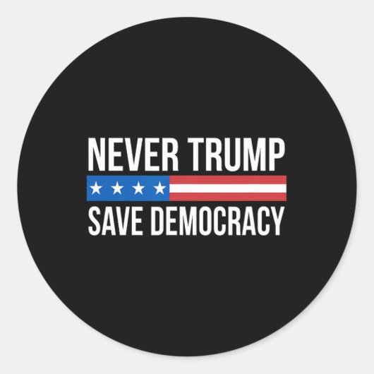 Trump - Red de democratie - Ronde Sticker (Voorkant)