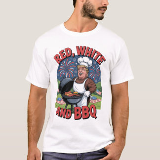 Trump Red White en BBQ op 4 juli T-shirt