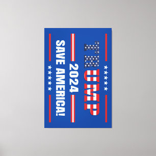Trump redt Amerika opnieuw 2024 Amerikaanse verkie Canvas Afdruk