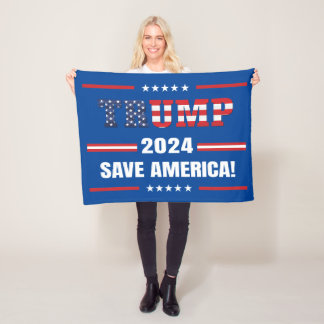 Trump redt Amerika opnieuw 2024 Amerikaanse verkie Fleece Deken
