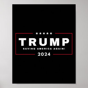 Trump redt Amerika opnieuw op 4 juli 2024 Maga Poster