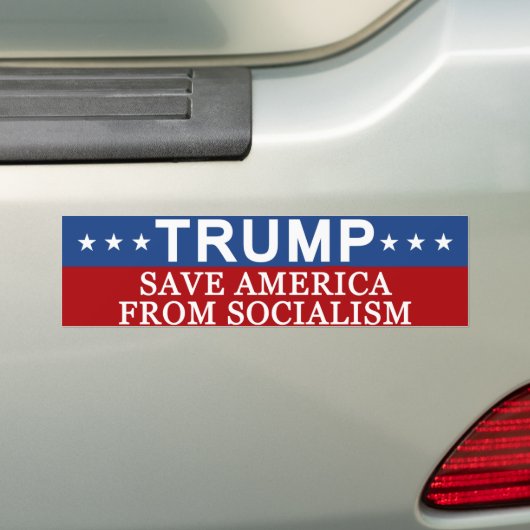 Trump redt Amerika van het socialisme Bumpersticker (Op auto)