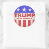 Trump redt Amerikaanse  retro nostalgisch Ronde Sticker (Tas)