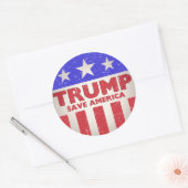Trump redt Amerikaanse  retro nostalgisch Ronde Sticker (Envelop)