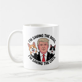 Trump redt de dieren (afgerond) koffiemok