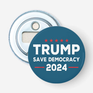 Trump redt democratie Trump 2024 Button Flesopener