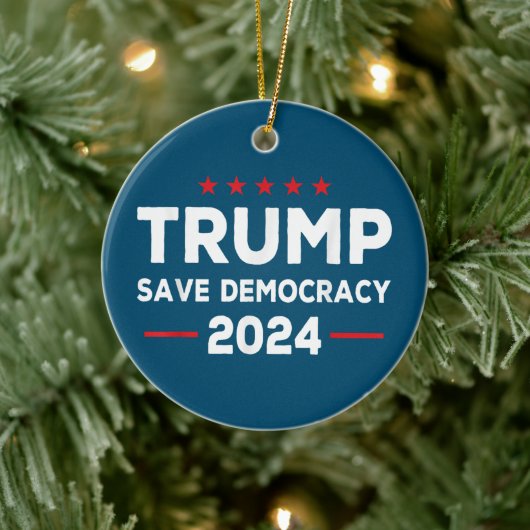 Trump redt democratie Trump 2024 Keramisch Ornament (Boom)