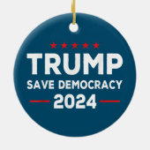 Trump redt democratie Trump 2024 Keramisch Ornament (Achterkant)
