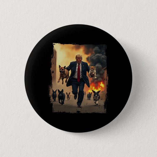 Trump redt honden ronde button 5,7 cm (Voorkant)