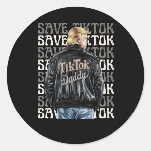 Trump redt Tiktok Ronde Sticker