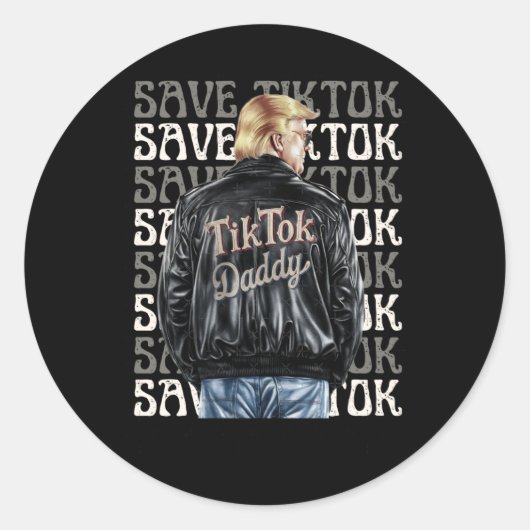Trump redt Tiktok Ronde Sticker (Voorkant)