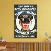 Trump Republikeinse Partij Afstudeerder Retirement Canvas Afdruk (Insitu (Woonkamer))