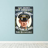 Trump Republikeinse Partij Afstudeerder Retirement Canvas Afdruk (Insitu (Houten vloer))