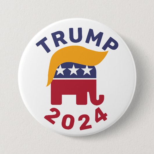 Trump Republikeinse ronde Button, groot, 3 inch Ronde Button 7,6 Cm (Voorkant)
