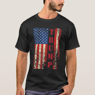 Trump Retro Distress USA Flag American T T-shirt