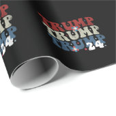 Trump Retro Groovy Flower 24 2024 Verkiezingen Cadeaupapier (Rol Hoek)