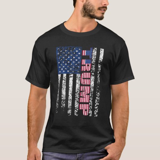 Trump Retro Verontwaardigd Amerikaanse Vlag Ameri T-shirt (Voorkant)