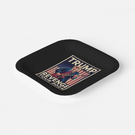 Trump Revenge Tour 2024 politieke verkiezingen 202 Papieren Bordje (Gebogen)