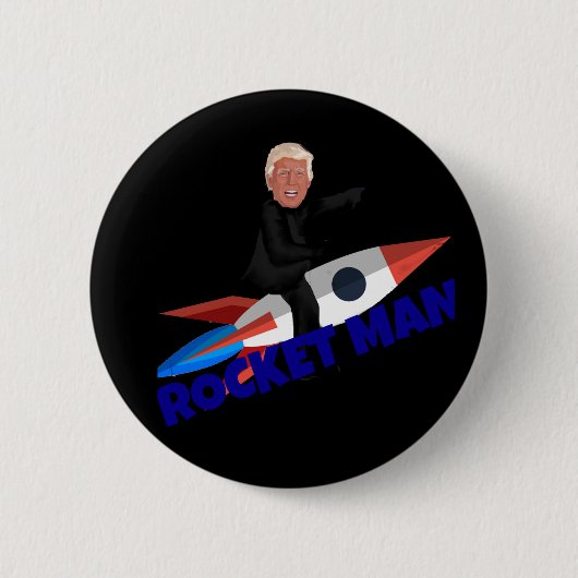 Trump Rides a Rocket Ronde Button 5,7 Cm (Voorkant)
