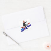 Trump Rides a Rocket Vierkante Sticker (Envelop)