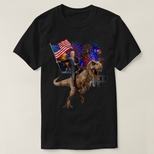 Trump Riding a Dinosaur Tre Support Trump 2020 T-shirt (Design voorkant)