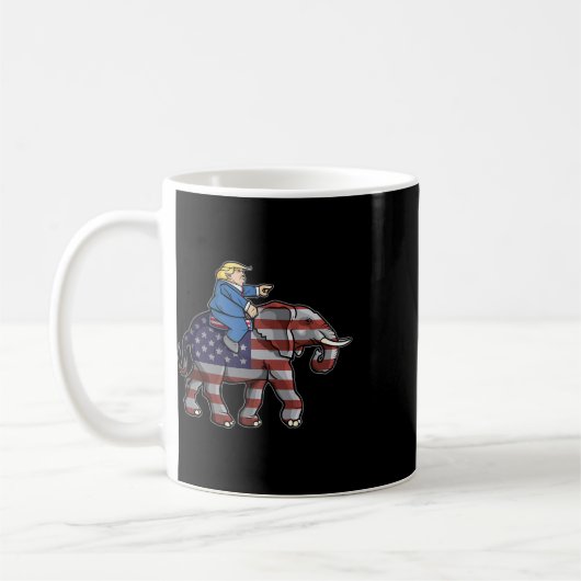 Trump Riding Elephant Republikeinen Shirt Gift Koffiemok (Links)