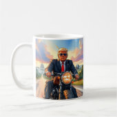 Trump Rijden Motorfiets US Capitol Washington DC Koffiemok (Links)