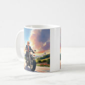 Trump Rijden Motorfiets US Capitol Washington DC Koffiemok (Voorkant links)