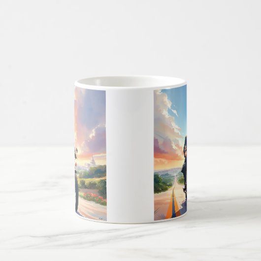 Trump Rijden Motorfiets US Capitol Washington DC Koffiemok (Center)