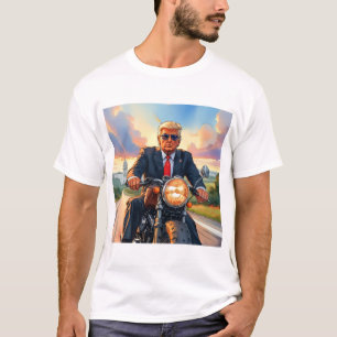 Trump Rijden Motorfiets US Capitol Washington DC T-shirt