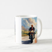 Trump rijdende motorfiets Mooie rode Zuidwest-VS Koffiemok (Voorkant rechts)