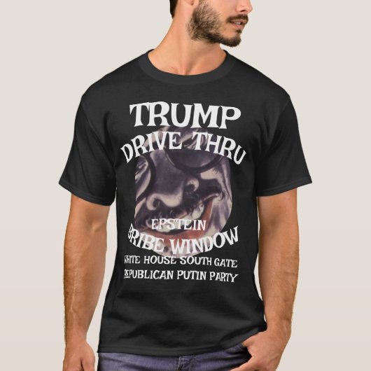 Trump rijdt door omkoopvenster EPSTEIN Witte Huis T-shirt (Voorkant)