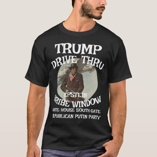 Trump rijdt door omkoopvenster EPSTEIN Witte Huis T-shirt (Voorkant)