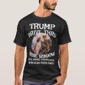 Trump rijdt door omkoopvenster Witte Huis T-shirt (Voorkant)