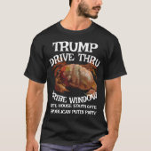 Trump rijdt door omkoopvenster Witte Huis T-shirt (Voorkant)