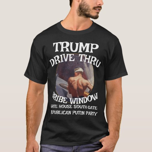 Trump rijdt door omkoopvenster Witte Huis T-shirt (Voorkant)