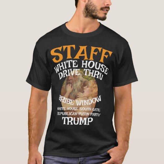 Trump rijdt door steekpenningraam Witte Huis-PERSO T-shirt (Voorkant)
