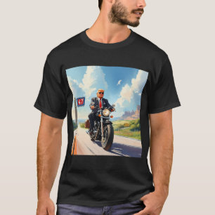 Trump rijdt motorfiets voorbij 47 bord Zuidwest-VS T-shirt