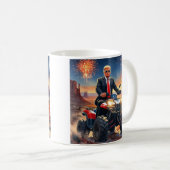 Trump rijdt op ATV in Monument Valley Vuurwerk VS Koffiemok (Voorkant rechts)