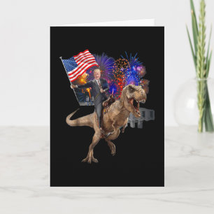 Trump rijdt op een dinosaurus T-rex steunt Trump  Kaart