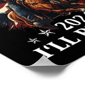 Trump rijdt op een paard met de US Fl Poster (Hoek)