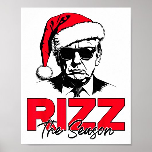 Trump Rizz het seizoen Funny Trump 2024 Xmas Pink Poster (Voorkant)