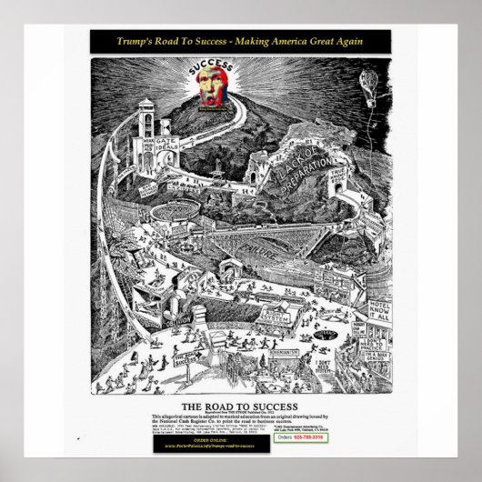 Trump Road naar Succes Poster - Amerika geweldig m (Voorkant)