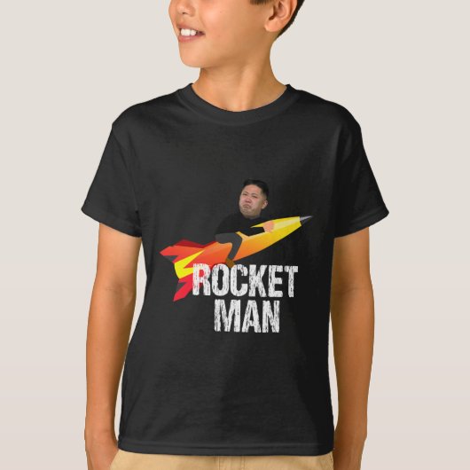 Trump Rocket Man Kim Jong Un North Korea Funny  T-shirt (Voorkant)