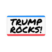 TRUMP ROCKS label retouradres sticker deco (Voorkant)