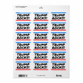 TRUMP ROCKS label retouradres sticker deco (Full Sheet)