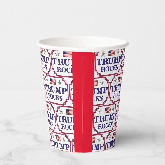 Trump Rocks Paper Cups Papieren Bekers (Rechts)