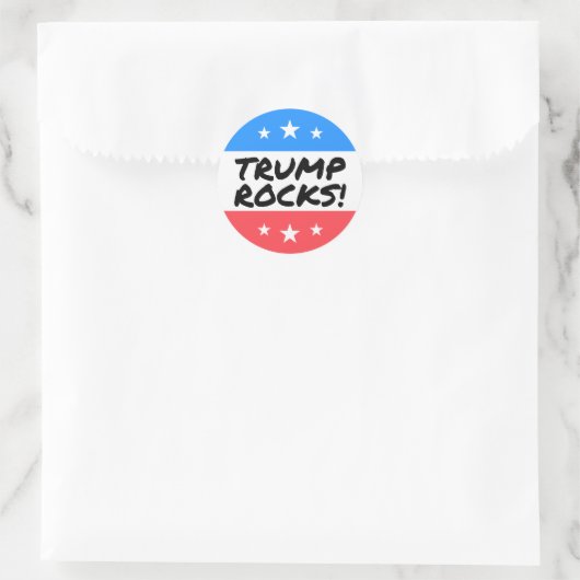 TRUMP ROCKS ronde sticker (Tas)