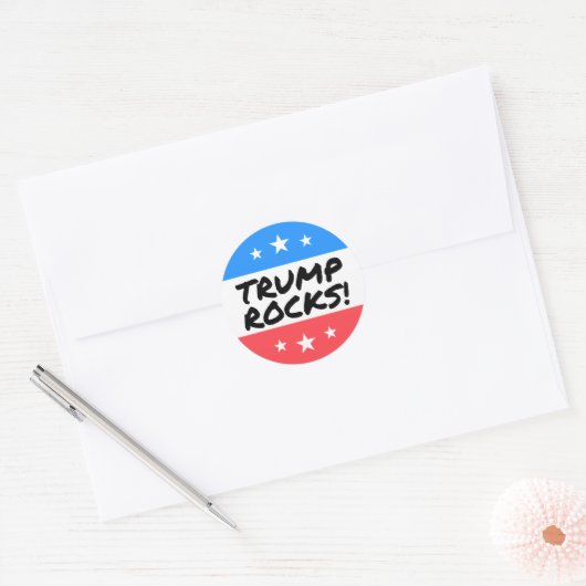 TRUMP ROCKS ronde sticker (Envelop)